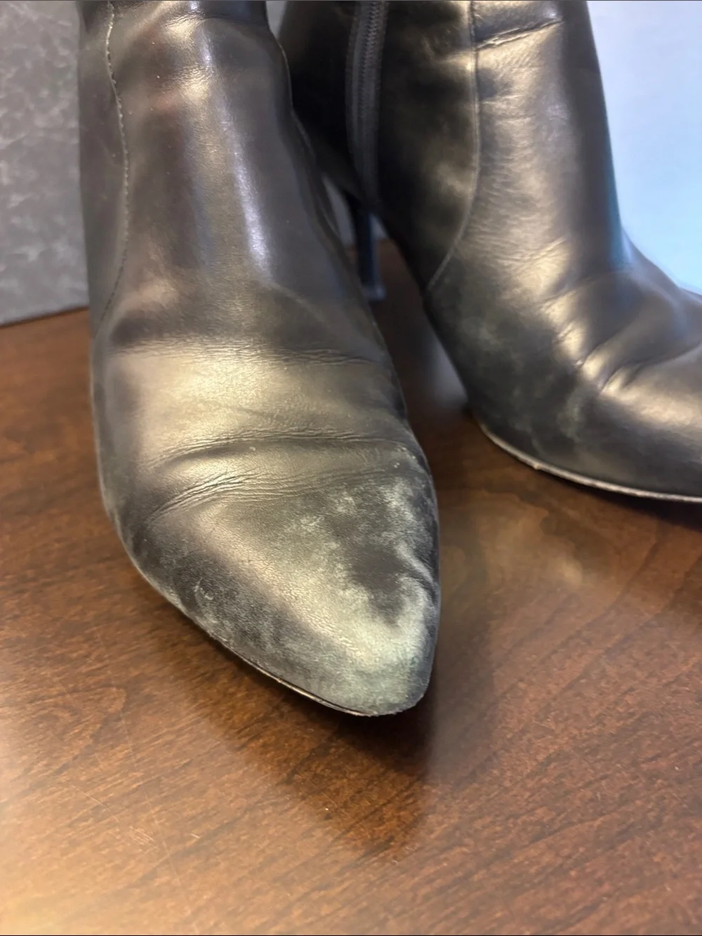 Via Spiga V-Madeline Black Leather Stiletto Ankle Boots Size 9M + Extra Heel Cap